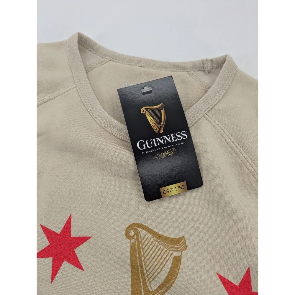 Chicago‎ Stars Crewneck Guinness Open Gate Brewery Size XS Fleece Beige